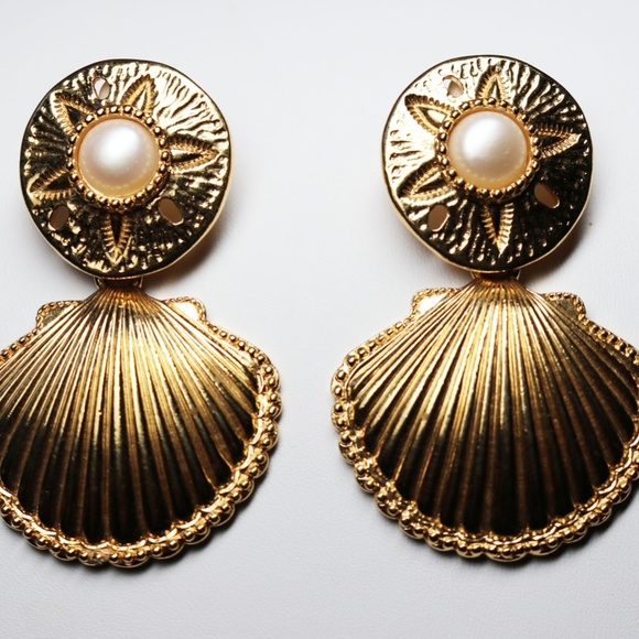 1992 KENNETH JAY LANE for AVON Royal Sea Earrings - Picture 3 of 8